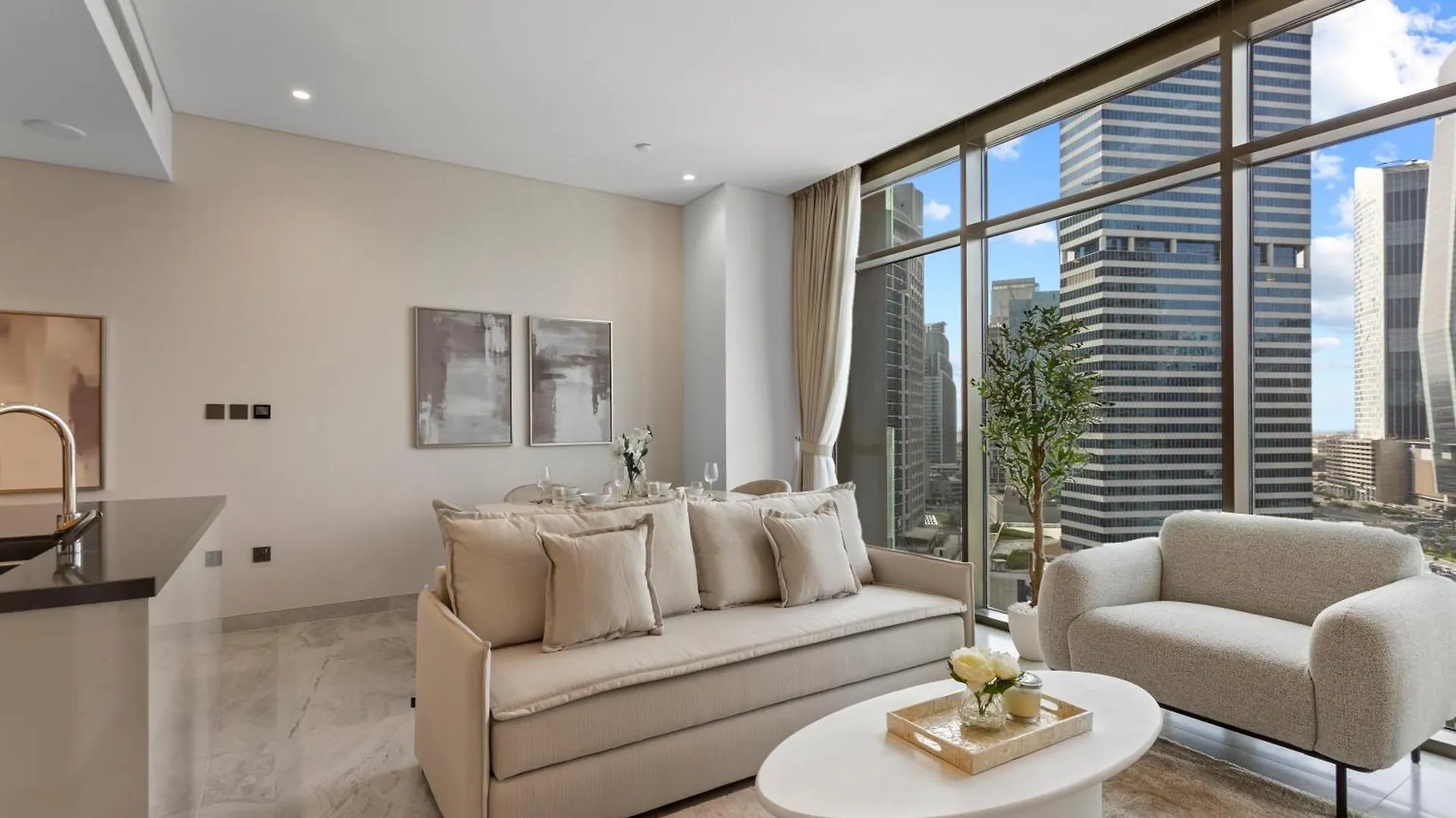 Apartment Sleek 1Bedroom With Burj Khalifa View In Peninsula Dubai